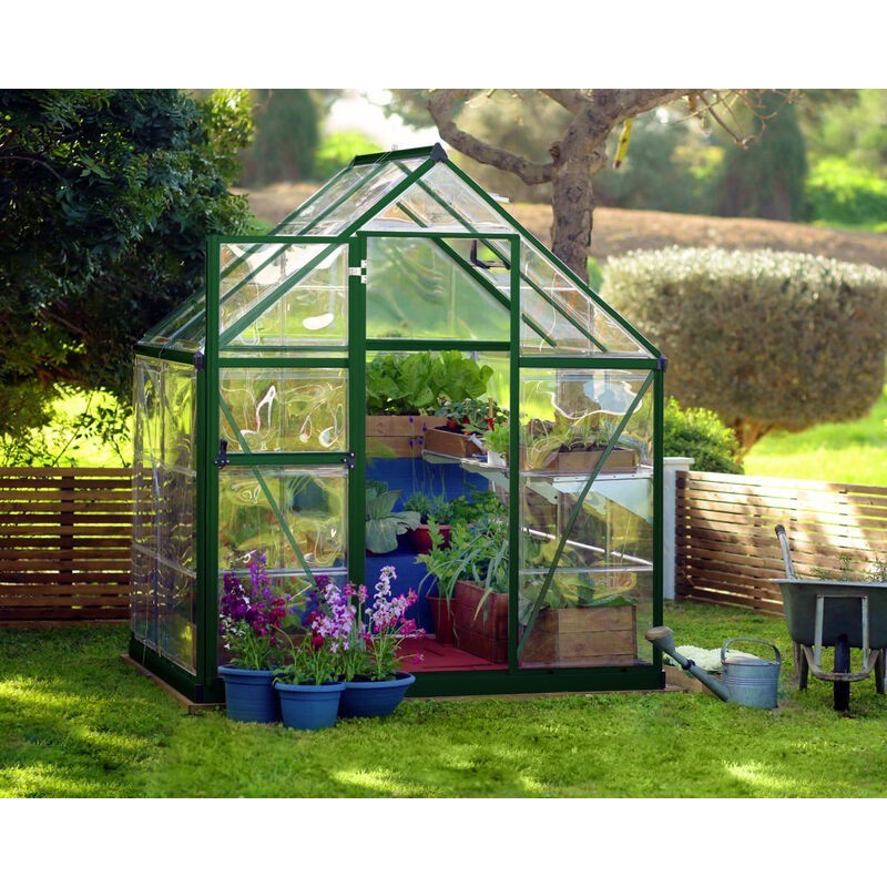 Canopia Serre de Jardin Transparente Harmony en Polycarbonate 126x185x208 cm Vert