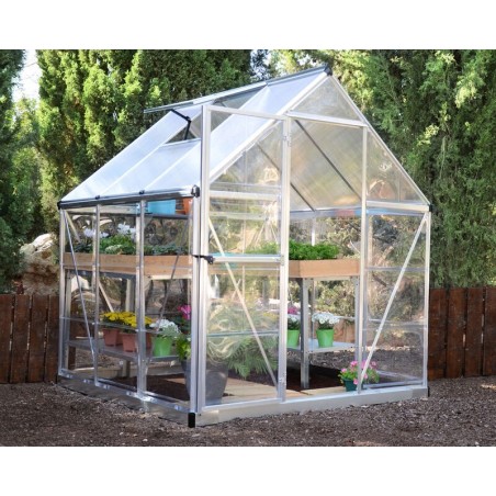 Canopia Hybrid Serre de jardin en polycarbonate 186x185x208 cm Argent