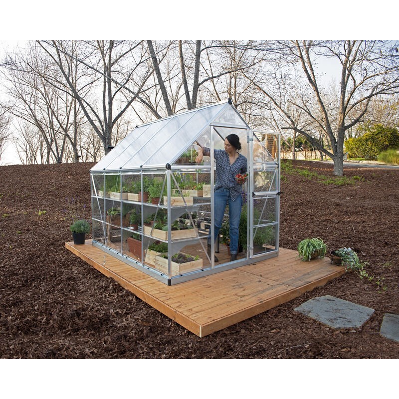 Canopia Hybrid Serre de jardin en polycarbonate 247x185x208 cm Argent Canopia Hybrid Serre de jardin en polycarbonate 247x185x208 cm Argent