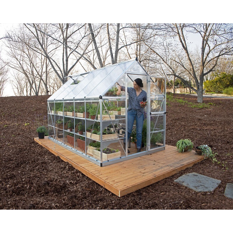 Canopia Hybrid Serre de jardin en polycarbonate 306x185x208 cm Argent Canopia Hybrid Serre de jardin en polycarbonate 306x185x208 cm Argent