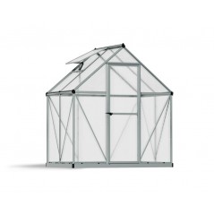 Canopia Mythos Serre de jardin double paroi en polycarbonate 126x185x208 cm Argent