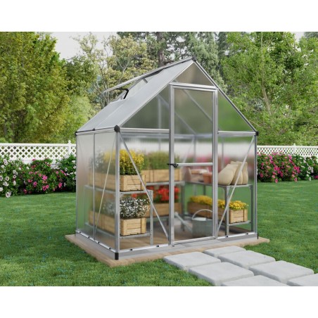 Canopia Mythos Serre de jardin double paroi en polycarbonate 126x185x208 cm Argent