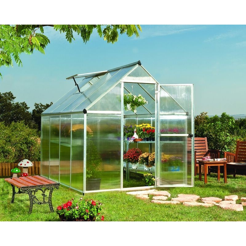 Canopia Mythos Serre de jardin double paroi en polycarbonate 247x185x208 cm Argent Canopia Mythos Serre de jardin double paroi en polycarbonate 247x185x208 cm Argent