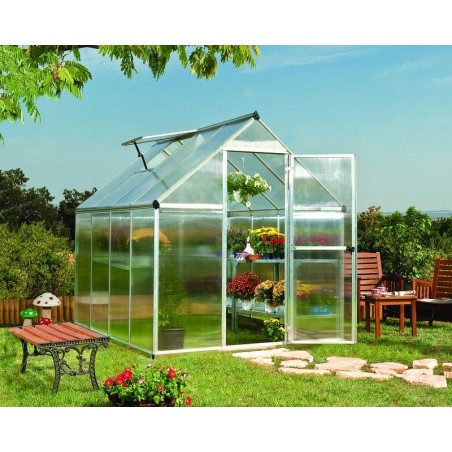 Canopia Mythos Serre de jardin double paroi en polycarbonate 247x185x208 cm Argent