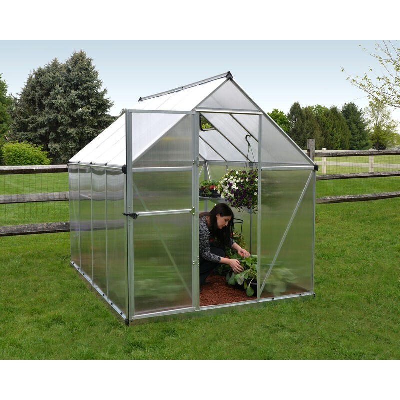 Canopia Mythos Serre de jardin double paroi en polycarbonate 247x185x208 cm Argent Canopia Mythos Serre de jardin double paroi en polycarbonate 247x185x208 cm Argent
