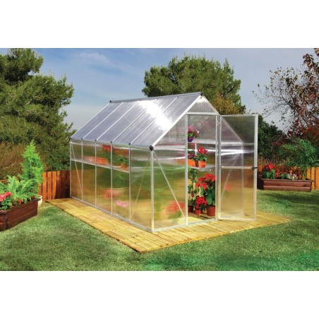 Canopia Mythos Serre de jardin double paroi en polycarbonate 306x185x208 cm Argent