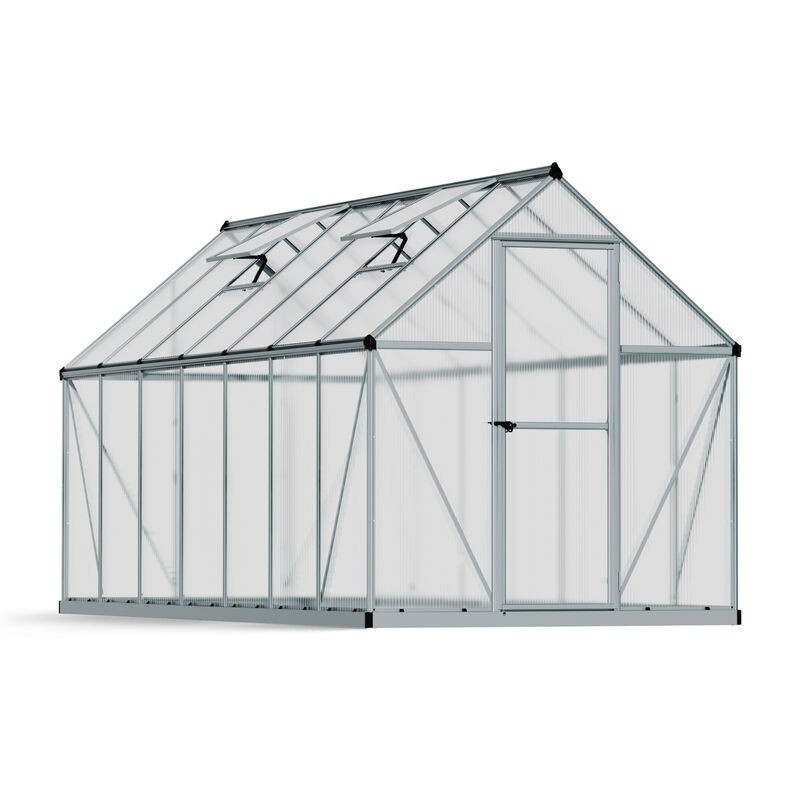 Canopia Mythos Serre de jardin double paroi en polycarbonate 426x185x208 cm Argent