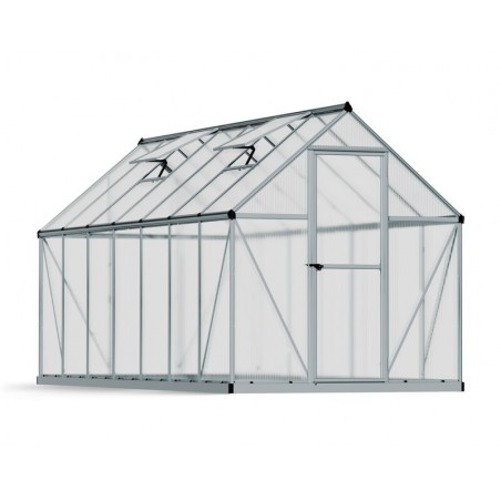 Canopia Mythos Twin-Wall Polycarbonate Garden Greenhouse 426x185x208 cm Silver