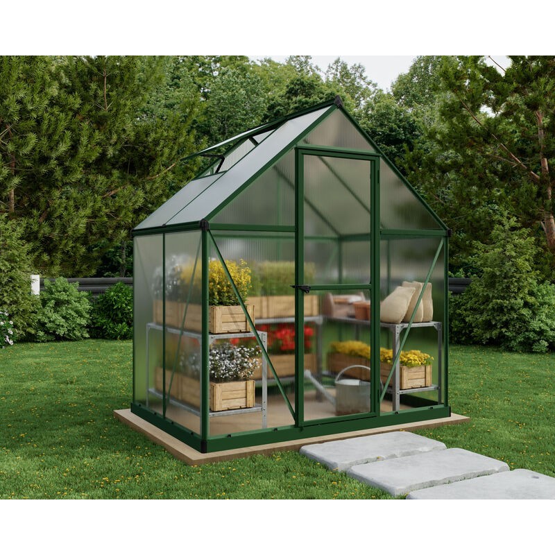 Canopia Mythos Serre de jardin double paroi en polycarbonate 126x185x208 cm Vert Canopia Mythos Serre de jardin double paroi en polycarbonate 126x185x208 cm Vert