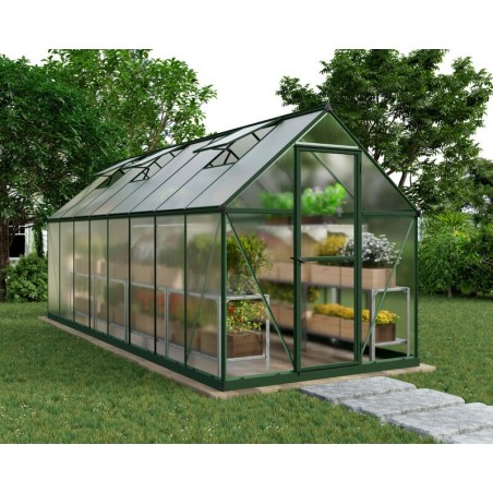 Canopia Mythos Serre de jardin double paroi en polycarbonate 426x185x208 cm Vert