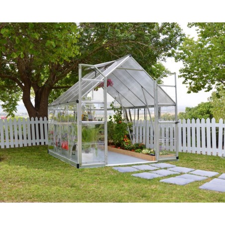 Canopia Balance Serre de jardin hybride en polycarbonate 247x244x229 cm Argent