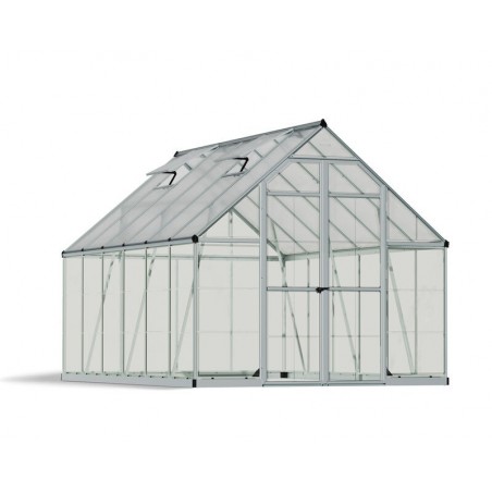 Canopia Balance Serre de jardin hybride en polycarbonate 367x244x229 cm Argent