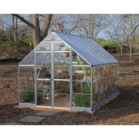 Canopia Balance Serre de jardin hybride en polycarbonate 367x244x229 cm Argent