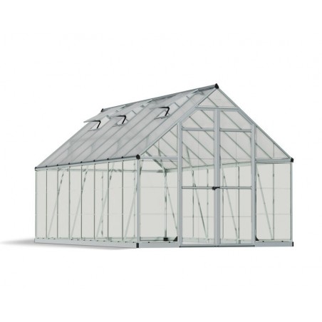 Canopia Balance Serre de jardin hybride en polycarbonate 487x244x229 cm Argent