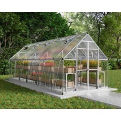 Canopia Balance Serre de jardin hybride en polycarbonate 607x244x229 cm Argent