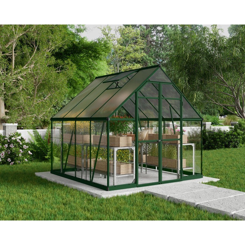 Canopia Balance Serre de jardin hybride en polycarbonate 247x244x229 cm Vert