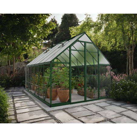 Canopia Balance Serre de jardin hybride en polycarbonate 367x244x229 cm Vert