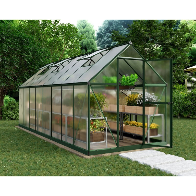 Canopia Balance Serre de jardin hybride en polycarbonate 367x244x229 cm Vert