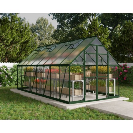 Canopia Balance Serre de jardin hybride en polycarbonate 487x244x229 cm Vert