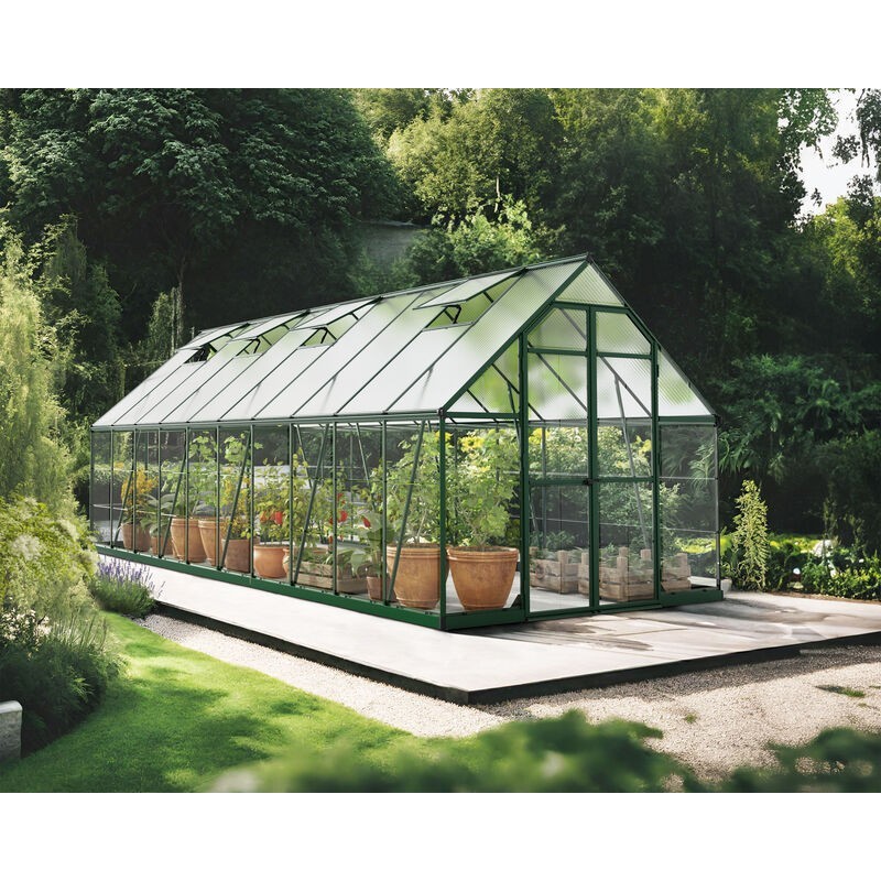 Canopia Balance Serre de jardin hybride en polycarbonate 607x244x229 cm Vert Canopia Balance Serre de jardin hybride en polycarbonate 607x244x229 cm Vert