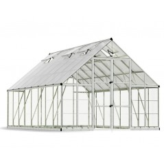 Canopia Balance Serre de jardin hybride en polycarbonate 484x304x257 cm Argent