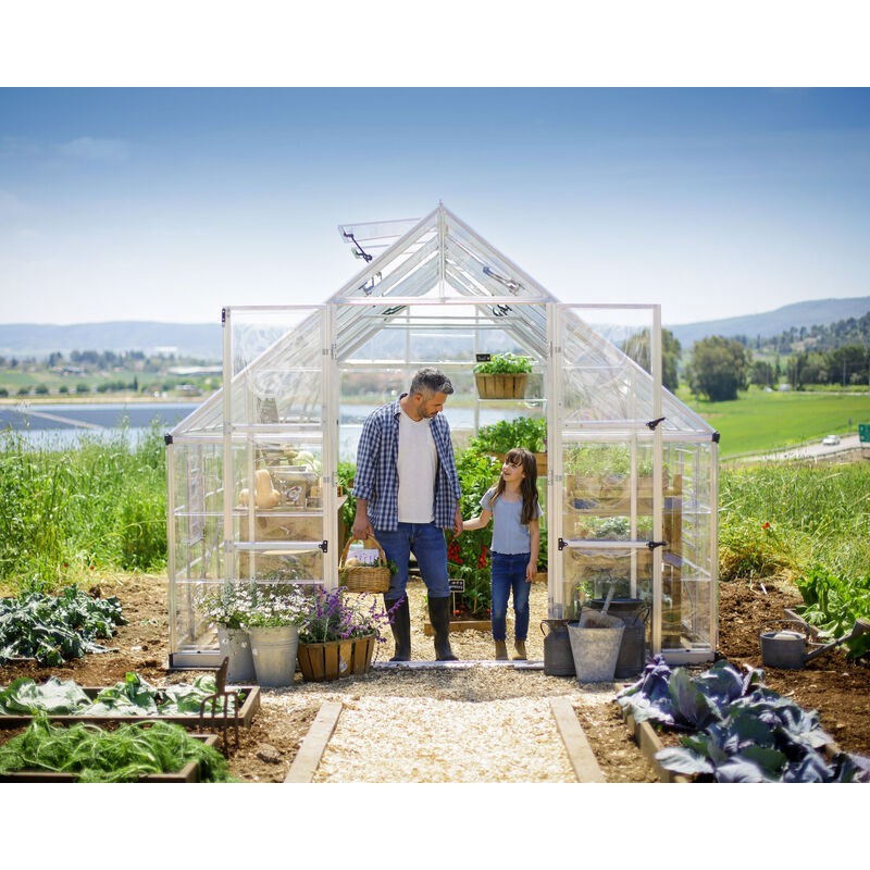Canopia Balance Serre de jardin hybride en polycarbonate 484x304x257 cm Argent