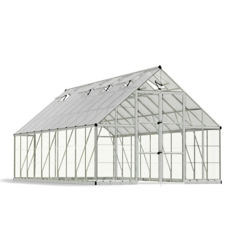 Canopia Balance Serre de jardin hybride en polycarbonate 604x304x257 cm Argent