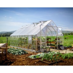 Canopia Balance Serre de jardin hybride en polycarbonate 604x304x257 cm Argent