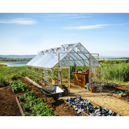 Canopia Balance Serre de jardin hybride en polycarbonate 724x304x257 cm Argent