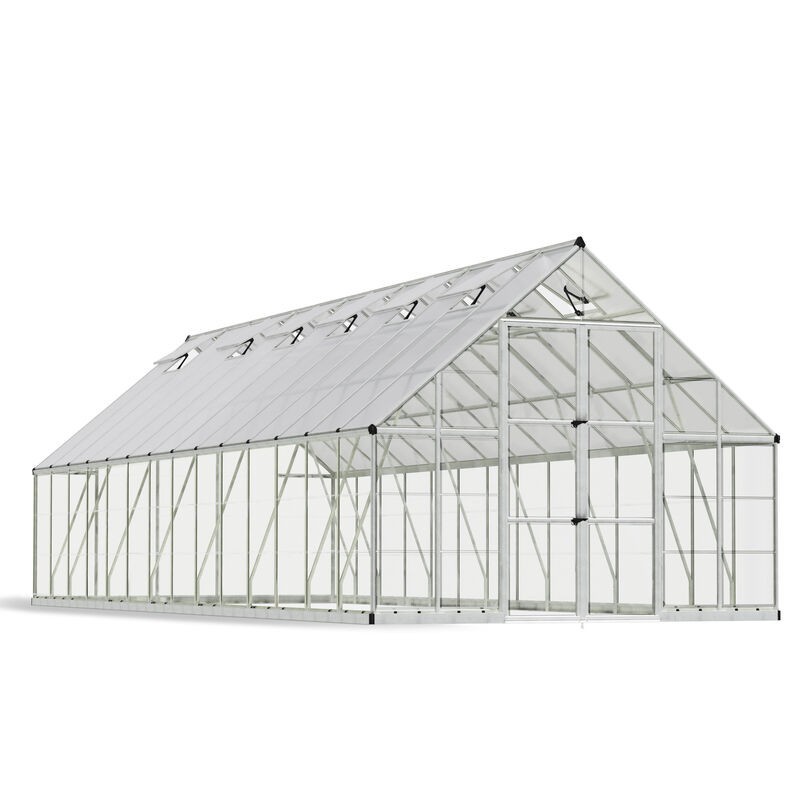 Canopia Balance Serre de jardin hybride en polycarbonate 844x304x257 cm Argent Canopia Balance Serre de jardin hybride en polycarbonate 844x304x257 cm Argent