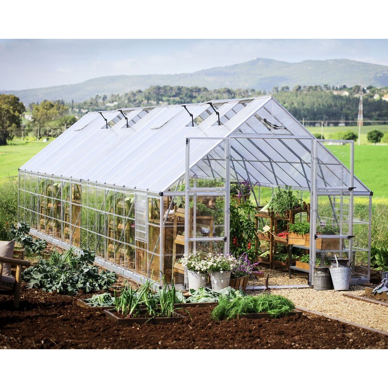Canopia Serre de jardin hybride Balance en polycarbonate 964x304x257 cm argent