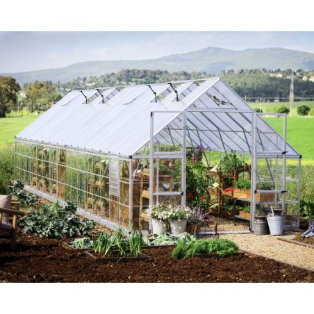 Canopia Balance Serre de jardin hybride en polycarbonate 964x304x257 cm Argent
