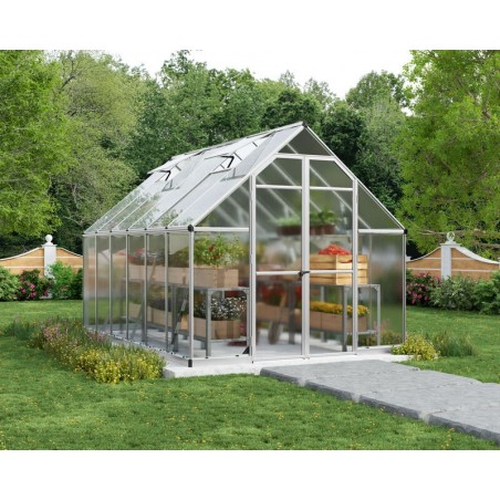 Canopia Essence Serre de jardin double paroi en polycarbonate 367x244x229 cm Argent