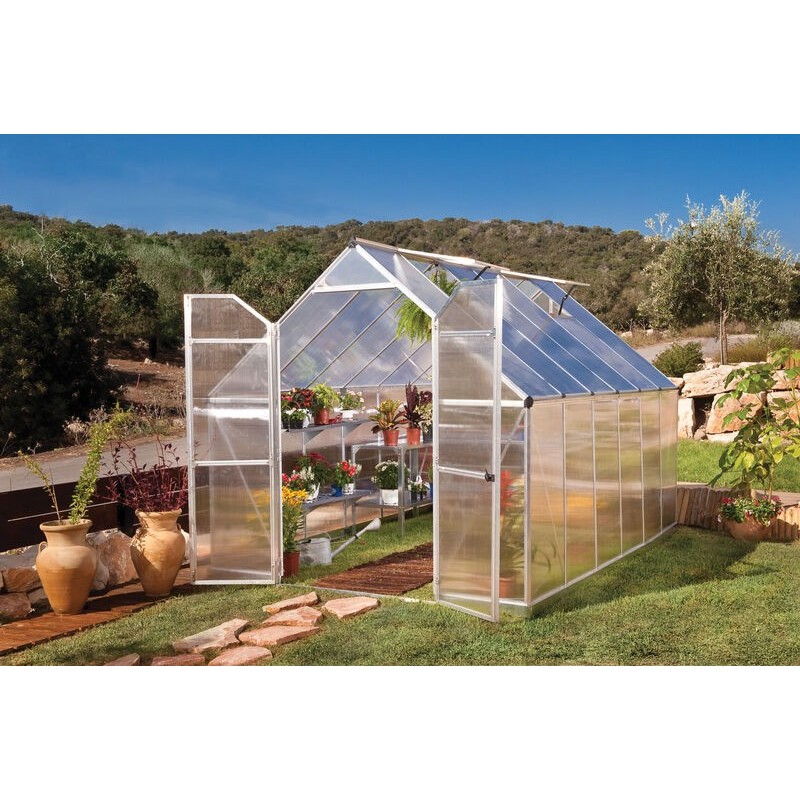 Canopia Essence Serre de jardin double paroi en polycarbonate 367x244x229 cm Argent Canopia Essence Serre de jardin double paroi en polycarbonate 367x244x229 cm Argent