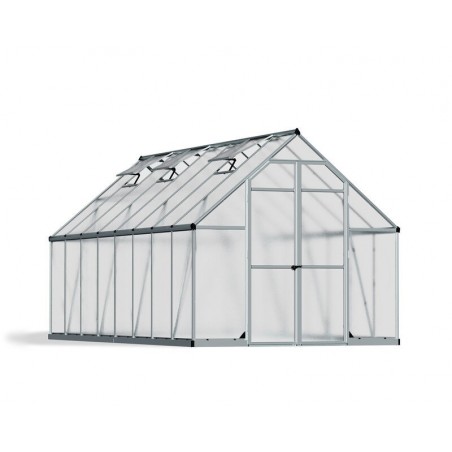 Canopia Essence Serre de jardin double paroi en polycarbonate 487x244x229 cm Argent