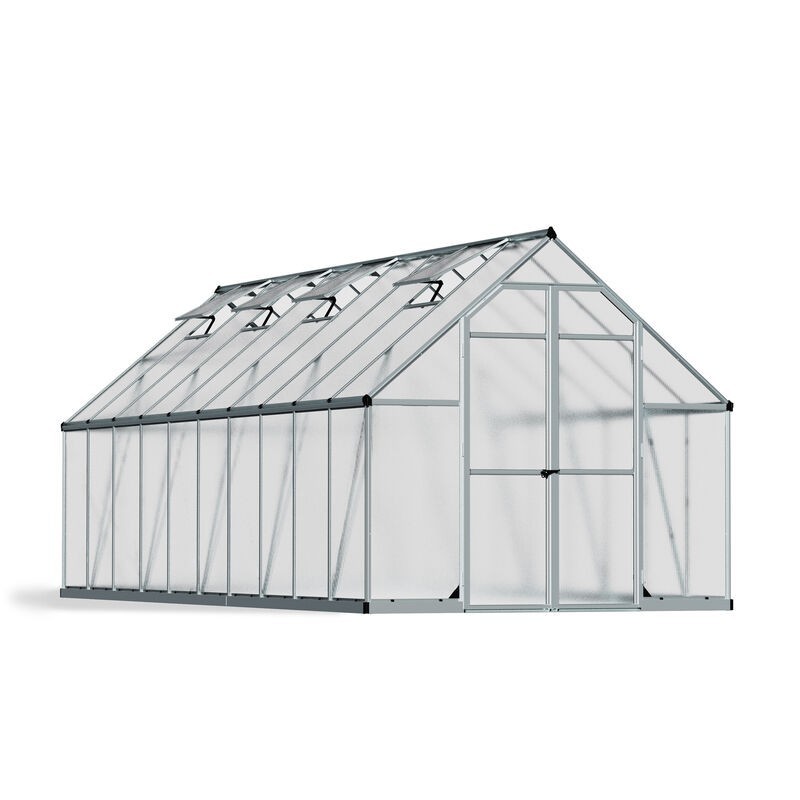 Canopia Essence Serre de jardin double paroi en polycarbonate 607x244x229 cm Argent Canopia Essence Serre de jardin double paroi en polycarbonate 607x244x229 cm Argent
