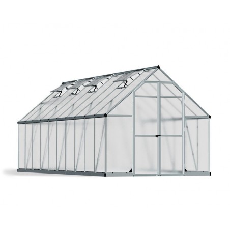 Canopia Essence Serre de jardin double paroi en polycarbonate 607x244x229 cm Argent