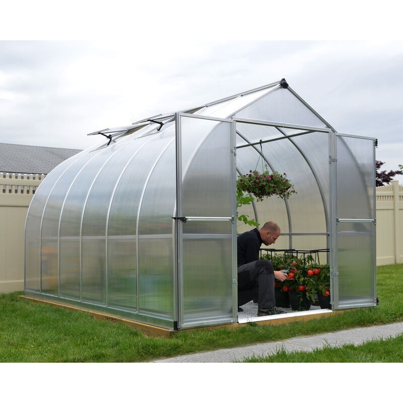 Canopia Bella Serre de jardin double paroi en polycarbonate 367x244x219 cm Argent Canopia Bella Serre de jardin double paroi en polycarbonate 367x244x219 cm Argent