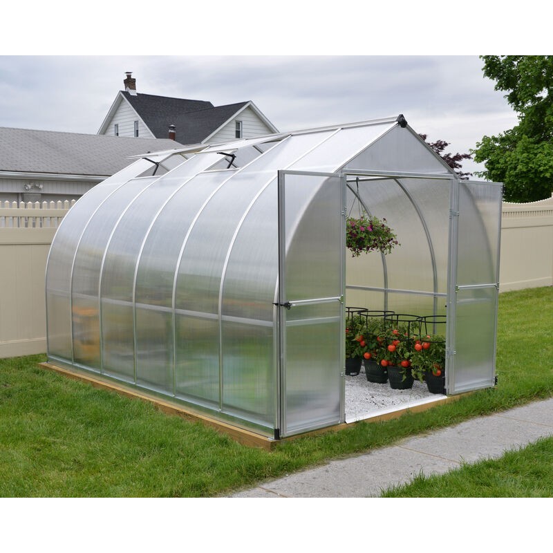 Canopia Bella Serre de jardin double paroi en polycarbonate 367x244x219 cm Argent Canopia Bella Serre de jardin double paroi en polycarbonate 367x244x219 cm Argent