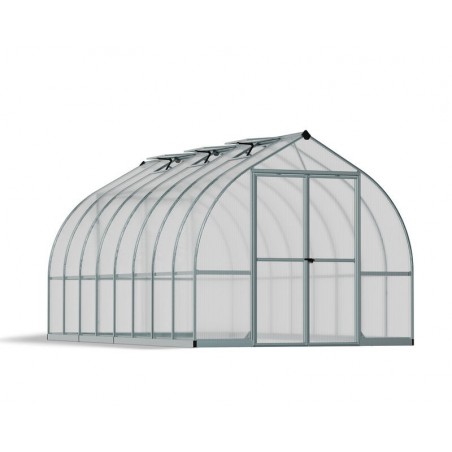 Canopia Bella Serre de jardin double paroi en polycarbonate 490x244x219 cm Argent