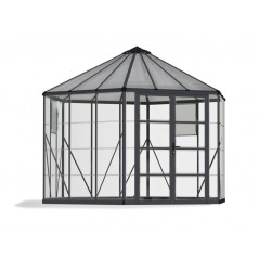 Canopia Oasis Serre de jardin hexagonale en polycarbonate 363x316x289 cm Gris