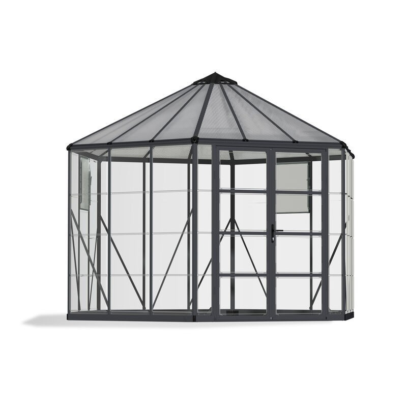Canopia Oasis Hexagonal Garden Greenhouse in Polycarbonate 363x316x289 cm Grey Canopia Oasis Hexagonal Garden Greenhouse in Polycarbonate 363x316x289 cm Grey