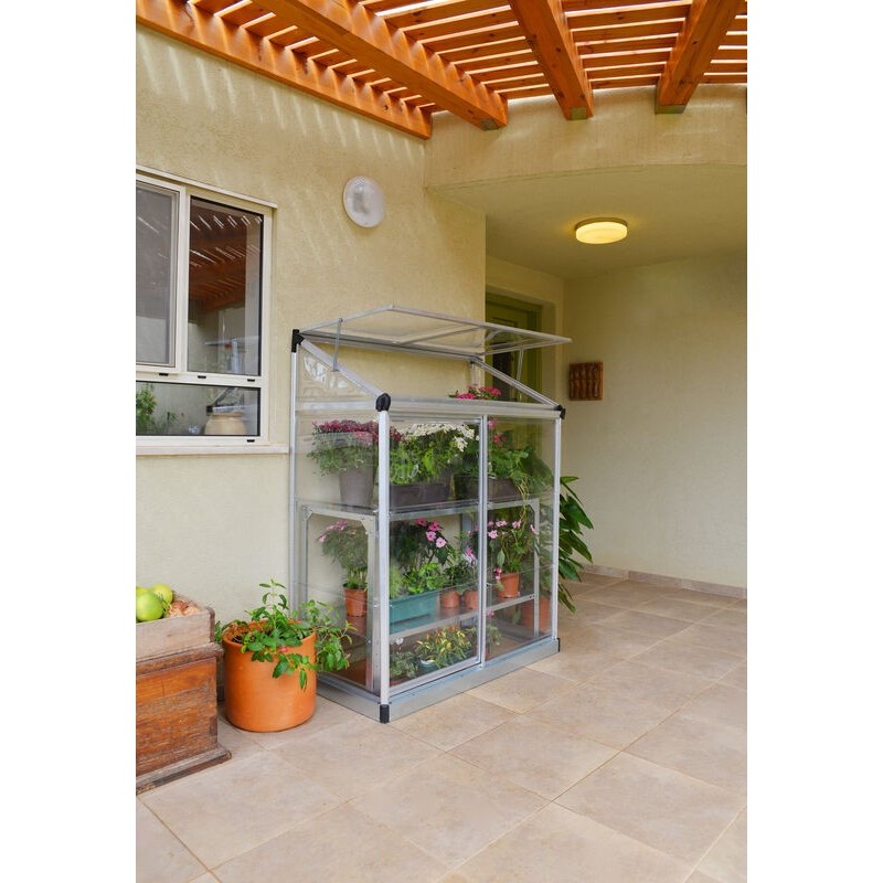 Canopia Lean-To Serre de jardin transparente en polycarbonate 125x63x160 cm Canopia Lean-To Serre de jardin transparente en polycarbonate 125x63x160 cm