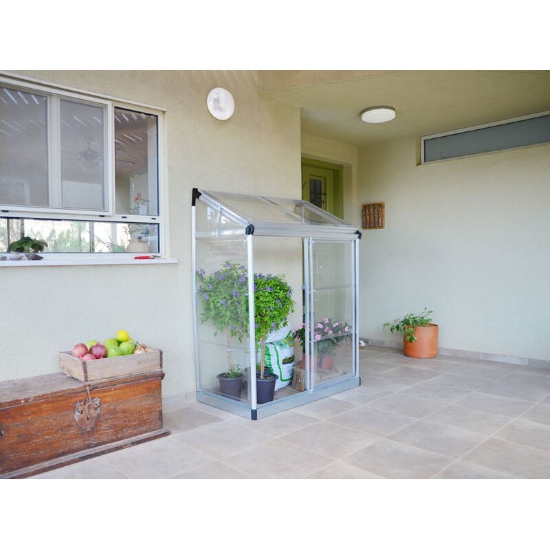 Canopia Lean-To Serre de jardin transparente en polycarbonate 125x63x160 cm Canopia Lean-To Serre de jardin transparente en polycarbonate 125x63x160 cm