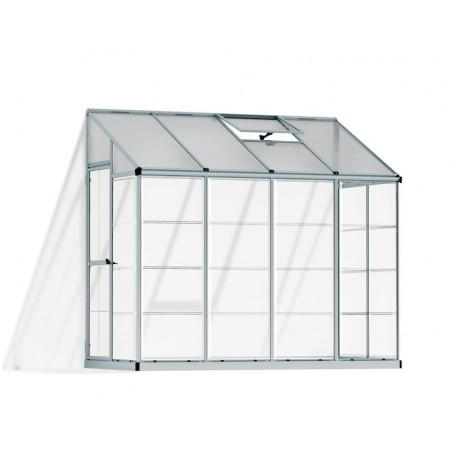 Canopia Lean-To Serre de jardin hybride en polycarbonate 244x124x225 cm Argent