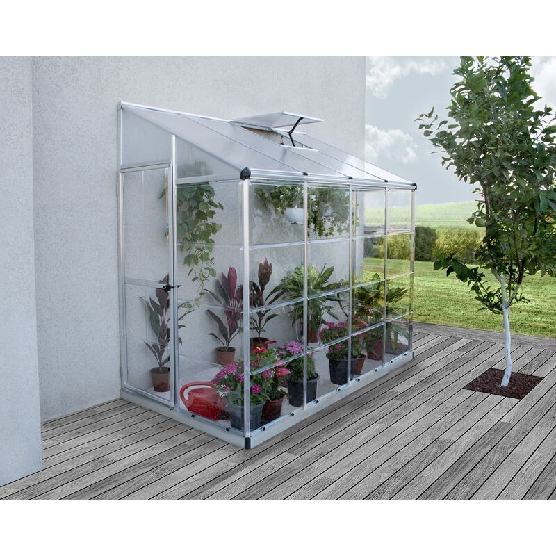 Canopia Lean-To Serre de jardin hybride en polycarbonate 244x124x225 cm Argent Canopia Lean-To Serre de jardin hybride en polycarbonate 244x124x225 cm Argent