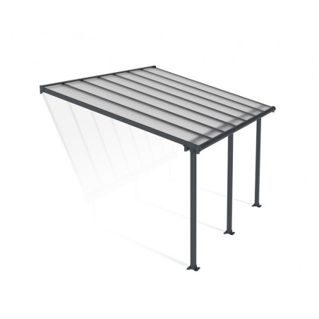 Canopia Olympia Pergola adossée en aluminium 3x4.3 m Gris