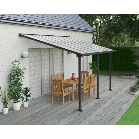 Canopia Olympia Pergola adossée en aluminium 3x4.3 m Gris