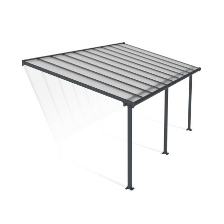 Canopia Olympia Pergola adossée en aluminium 3x6.2 m Gris
