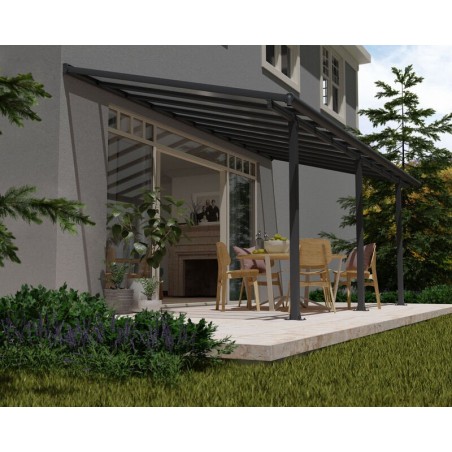 Canopia Olympia Pergola adossée en aluminium 3x6.2 m Gris